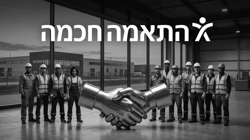 עובדים זרים בסביבת עבודה תעשייתית מודרנית