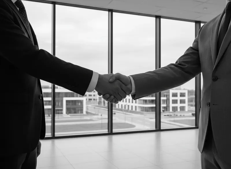 לחיצת יד עסקית — שיתוף פעולה מקצועי