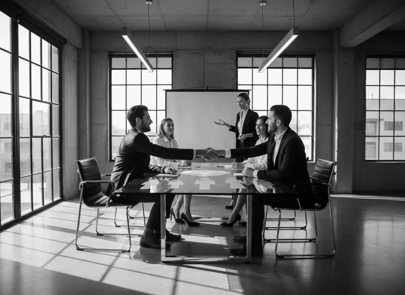 צוות עובדים מקצועיים בסביבת עבודה מודרנית